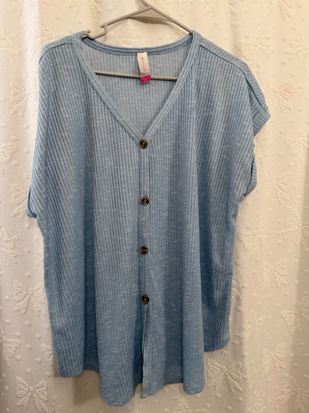 No Boundaries Light Blue Ribbed Knit Top. Size XXXL